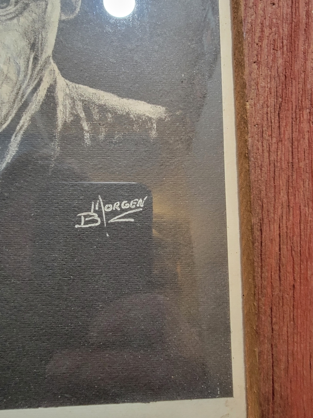 B. Morgan Sketch Of James Cagney In Rustic Frame - Picture 2 of 3